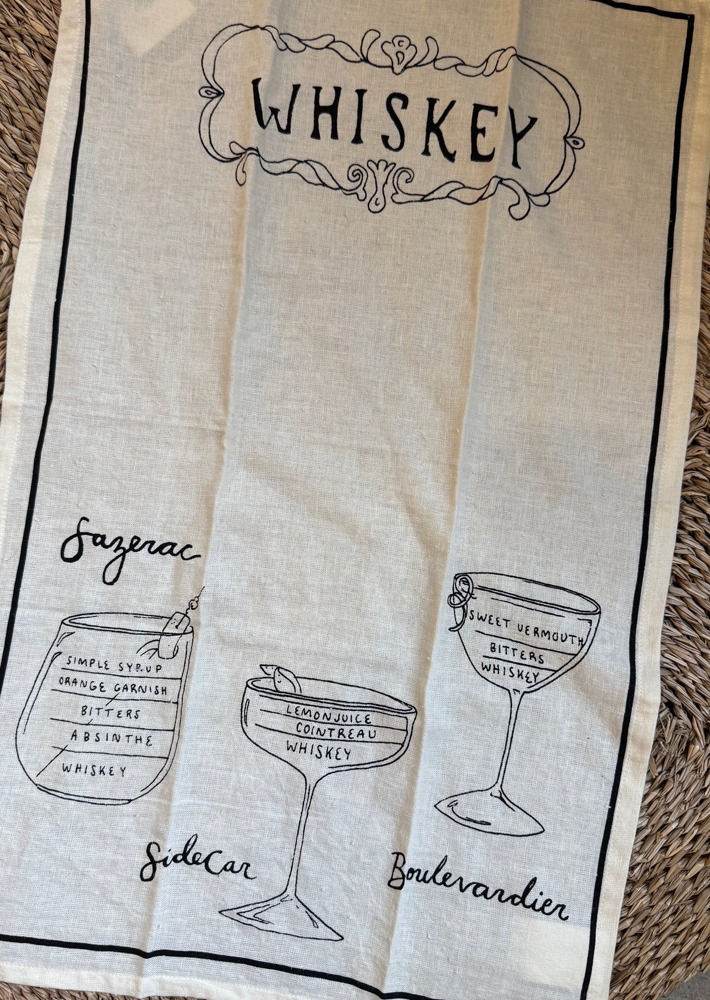 Cocktail Tea Towel - Whiskey