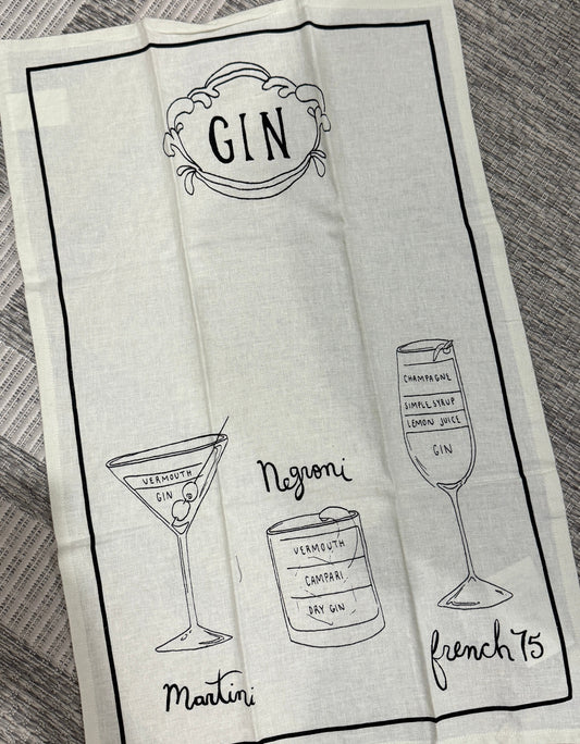 Cocktail Tea Towel - Gin