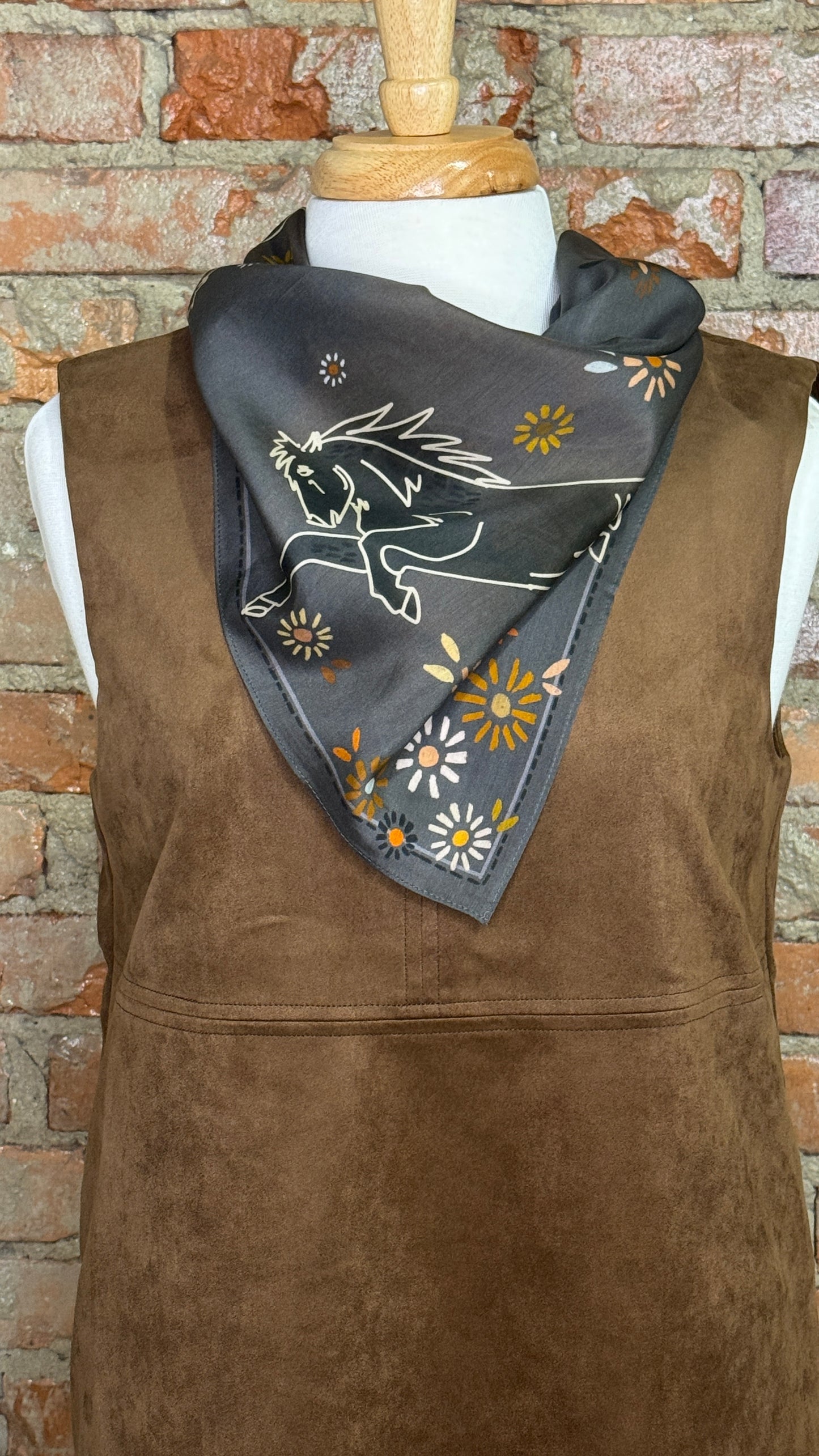 Western Scarf Bandana - Bucking Mustang