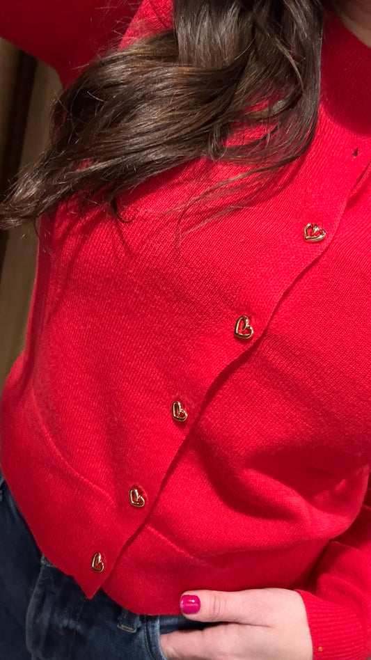Celeste Heart Button Cardigan