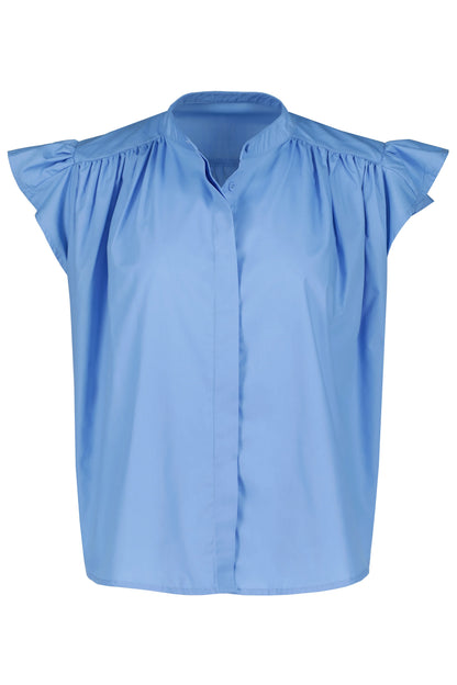 Camryn Flutter Sleeve Top in Azure