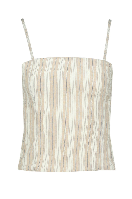 Coastal Crop Top in Sand Stripe