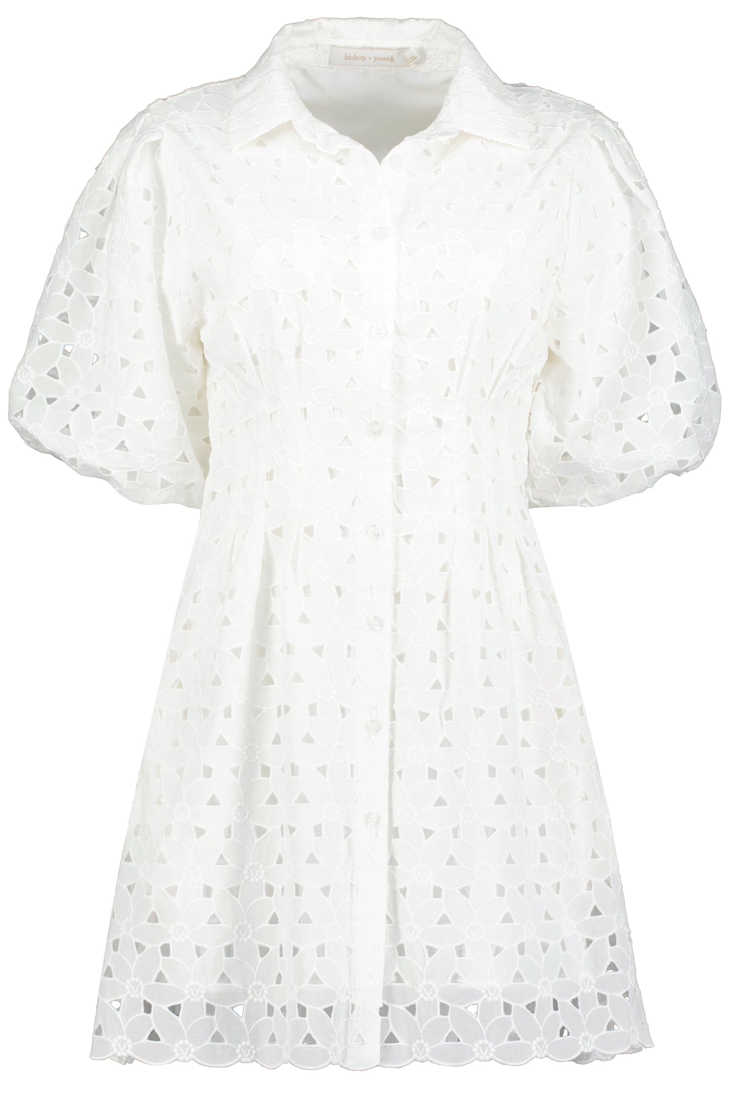 Jacqueline Bubble Sleeve Eyelet Dress