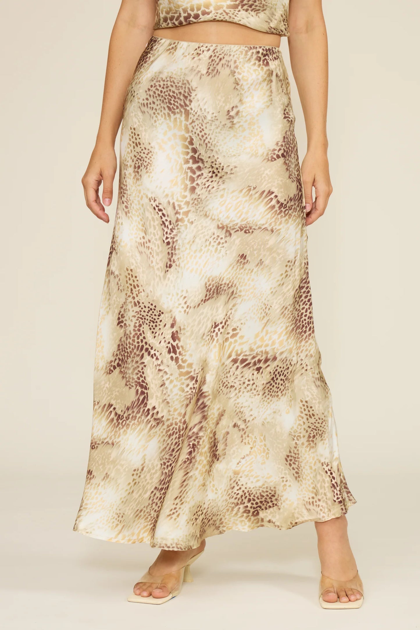 Artie Snakeskin Print Maxi Skirt