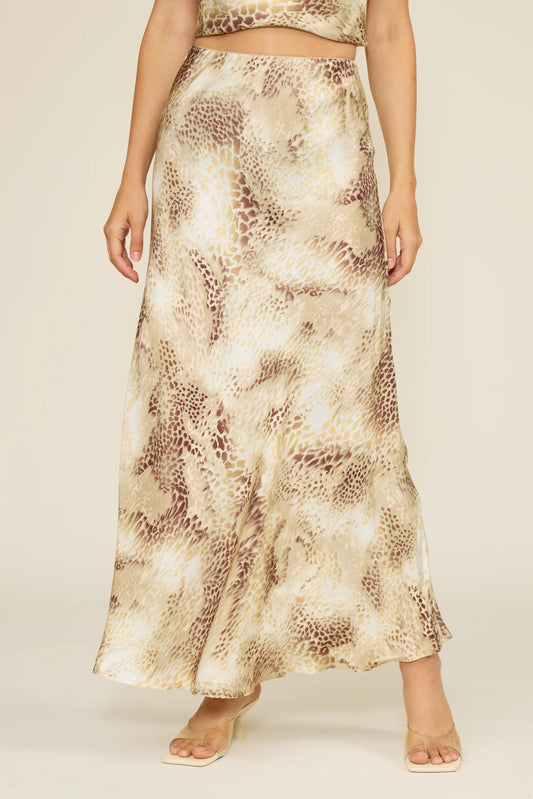 Artie Snakeskin Print Maxi Skirt