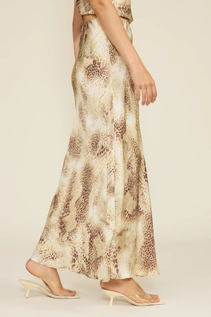 Artie Snakeskin Print Maxi Skirt