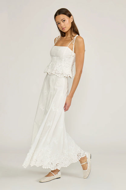 Jolene Eyelet Skirt in White