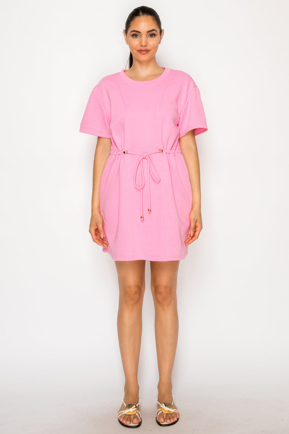 Pink French Terry Short Dress