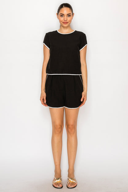 Black White Linen Set