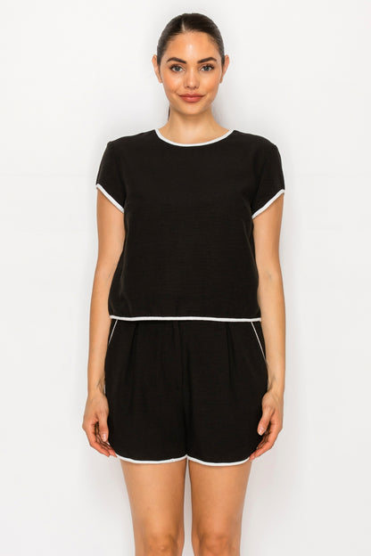 Black White Linen Set