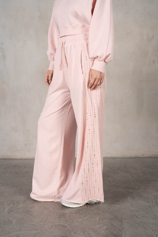 Daisy Embroidered Knit Pants