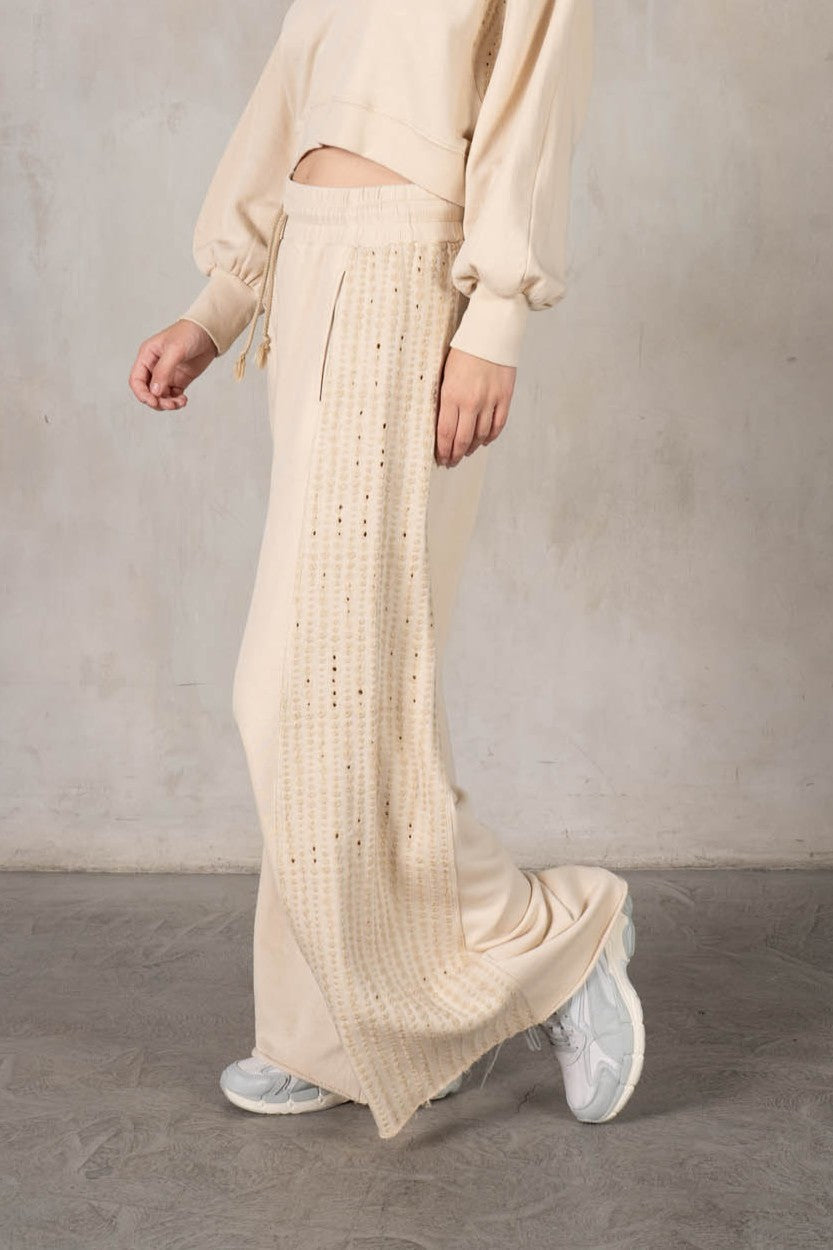 Daisy Embroidered Knit Pants