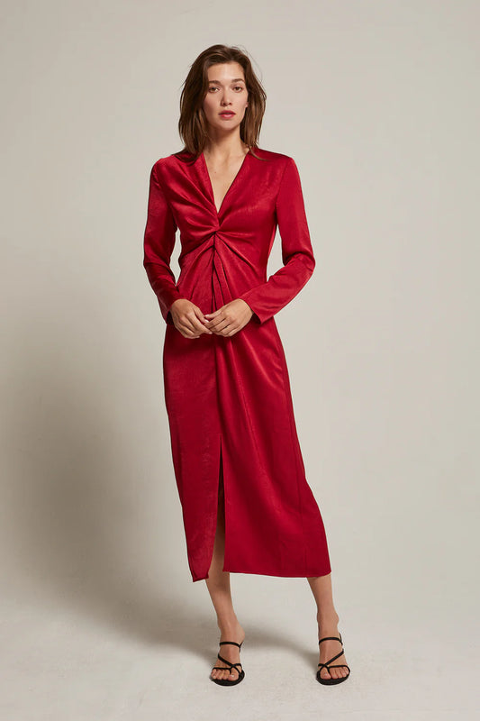 Monique Satin Front Twist Dress