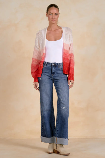 Red Ombre Cardigan