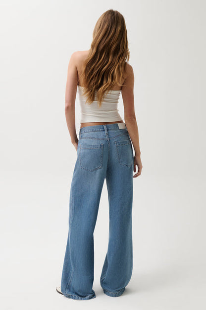 Jadyn Mid-rise Drawstring Palazzo Jean