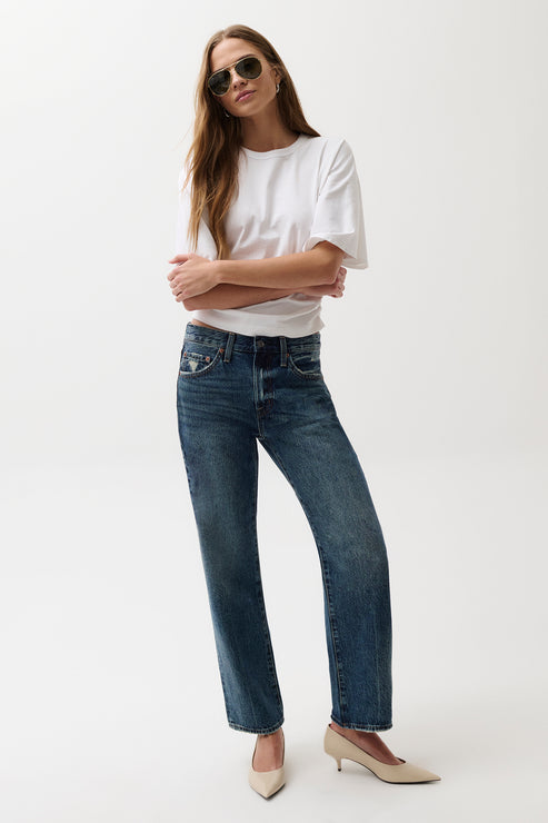 Lexi Mid-Rise Straight Leg Jeans