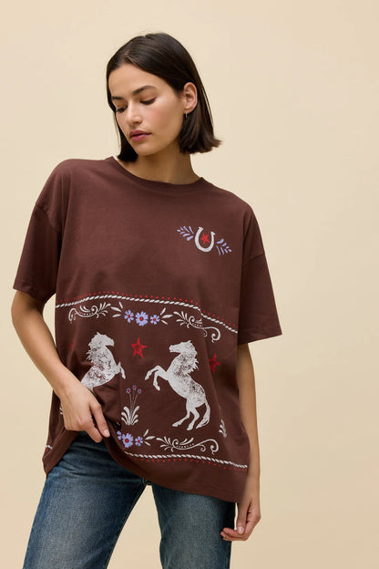 Daydreamer Floral Horse Tee