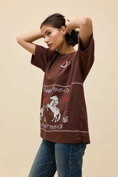 Daydreamer Floral Horse Tee