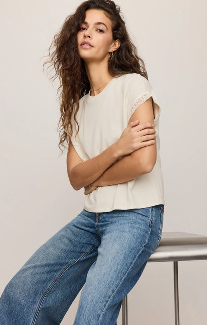 Marika Lace Trim Muscle Tee