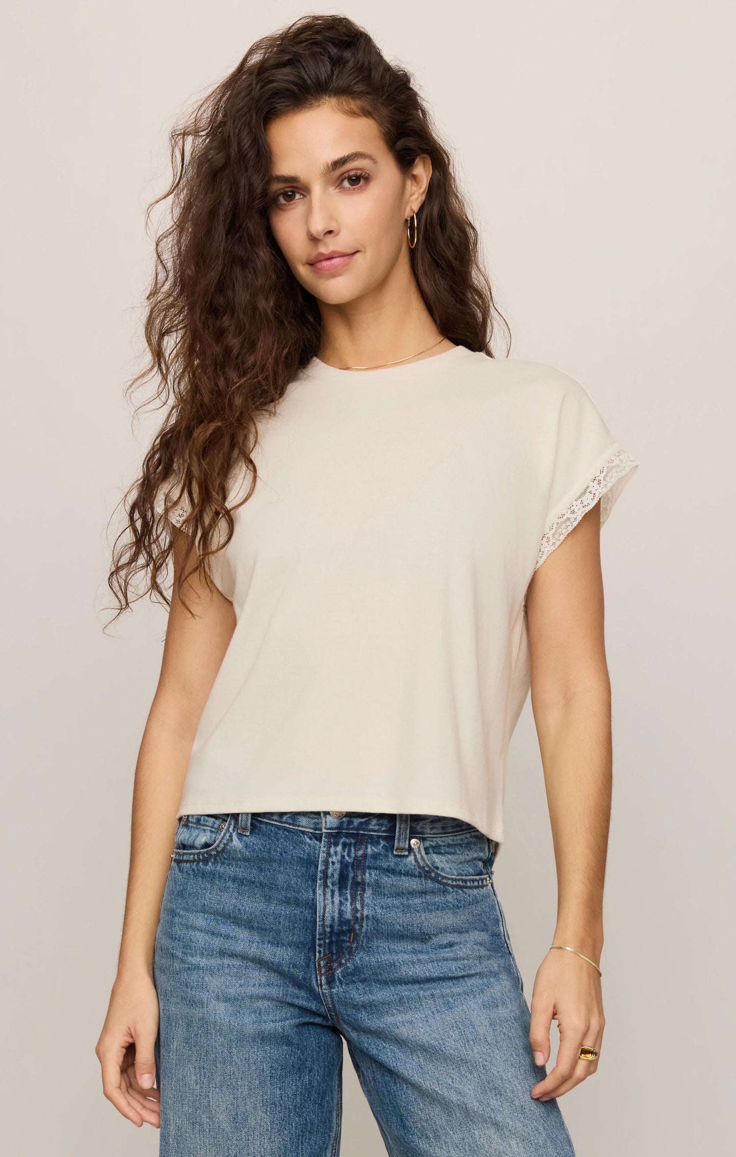 Marika Lace Trim Muscle Tee