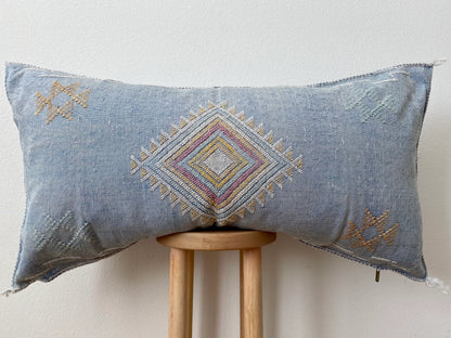 Silk Sabra Lumbar Pillow Sham in Blue