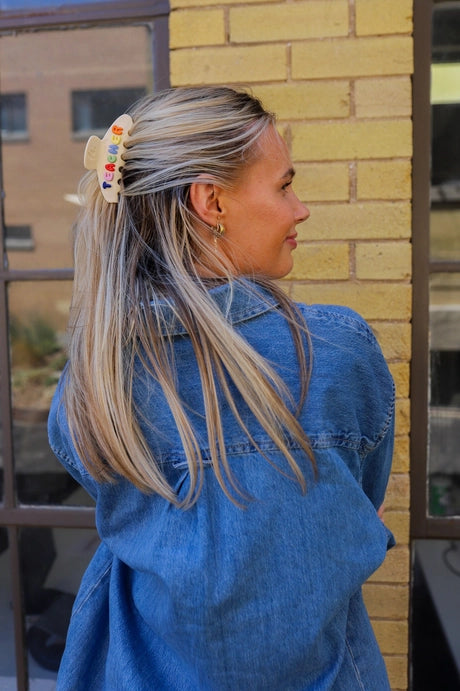 "Teacher" Claw Hair Clip