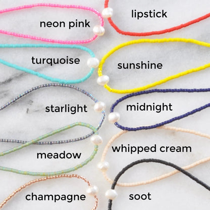 Pearl Accent Beaded String Bracelet