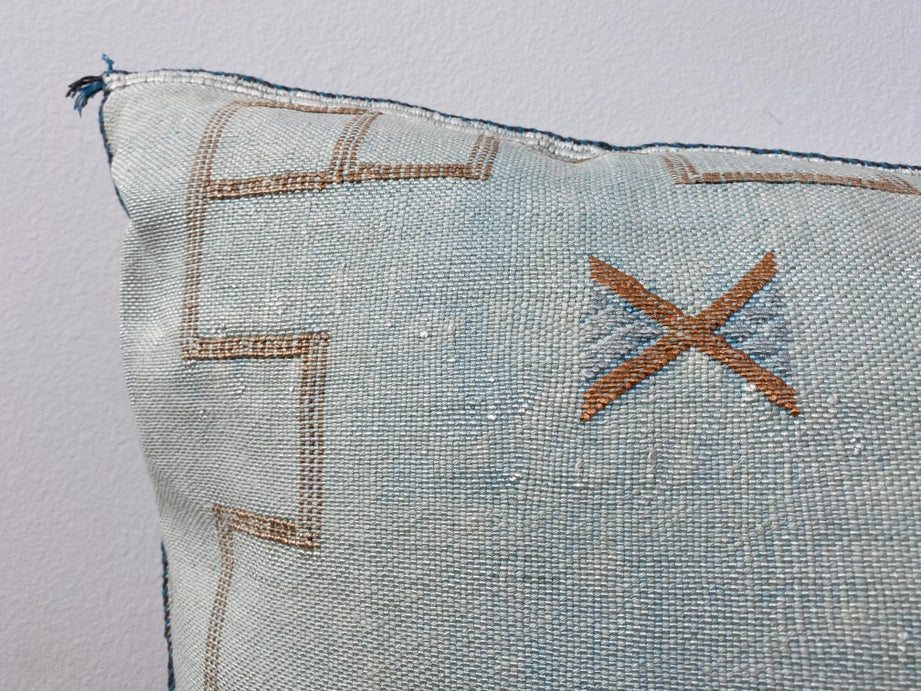Silk Sabra Lumbar Pillow Sham in Turquoise