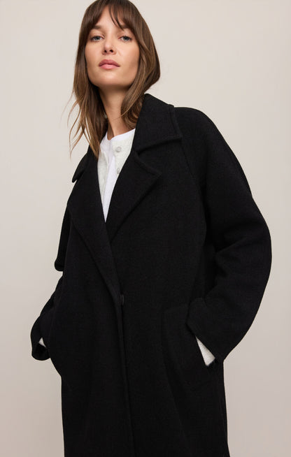 Crosby Cocoon Coat in Black