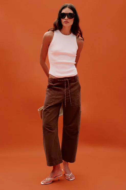 Sabrina Curved Utility Pant in Lindt