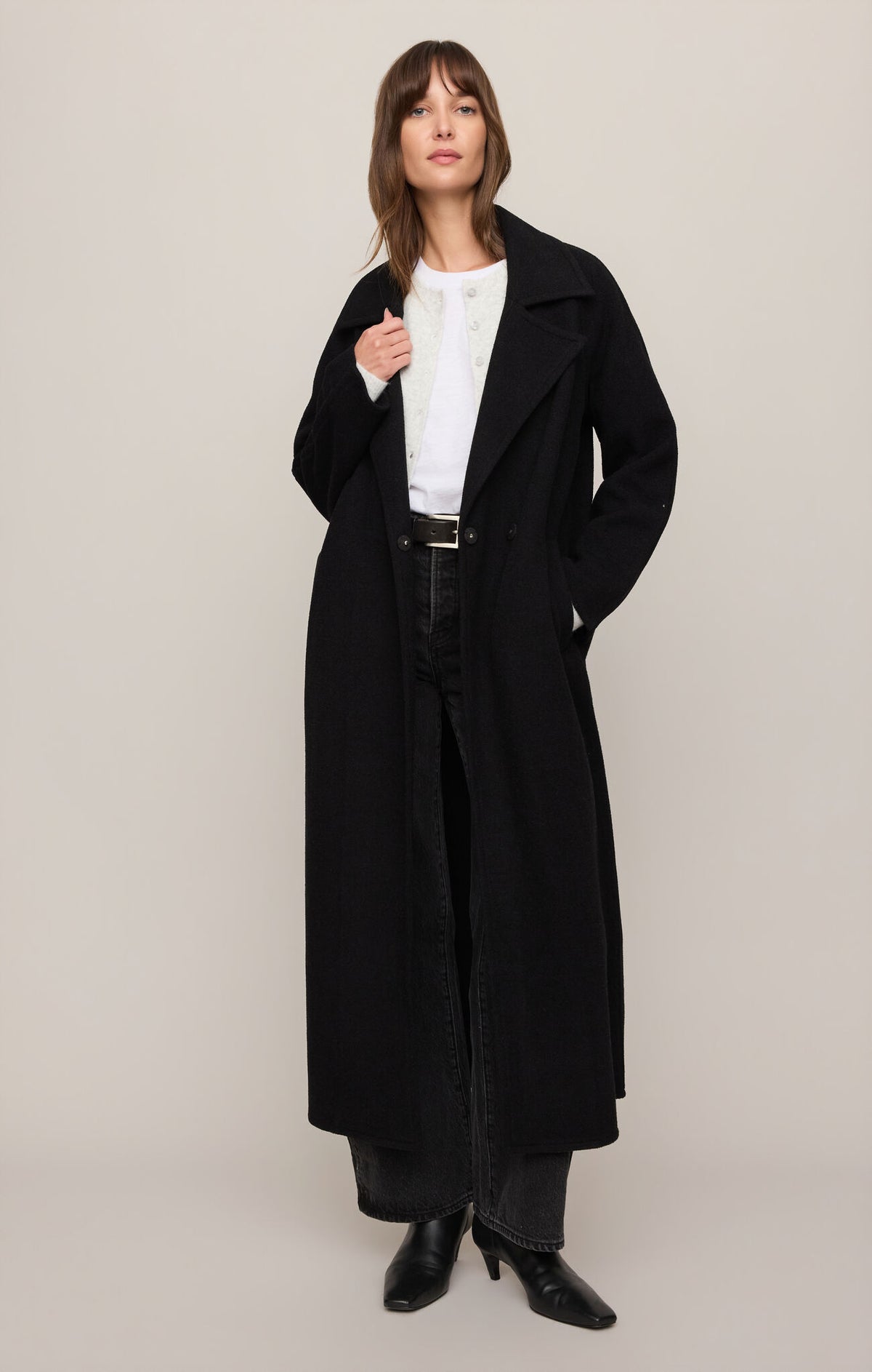 Crosby Cocoon Coat in Black