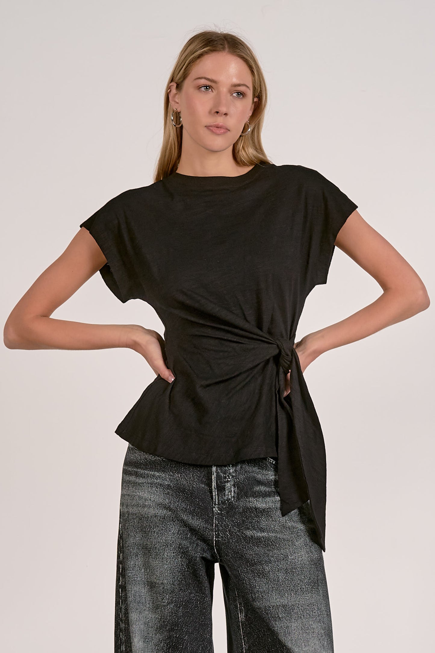 Jocelyn Tie Tee in Black