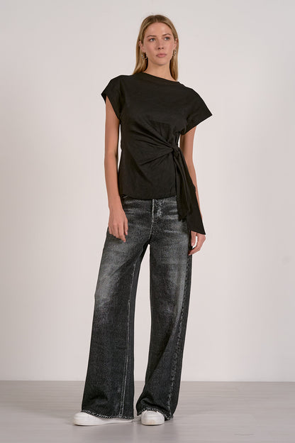 Jocelyn Tie Tee in Black