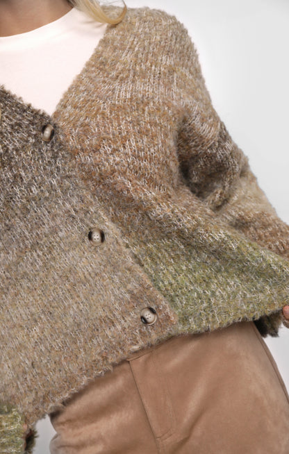 Olive + Brown Ombre Cardigan
