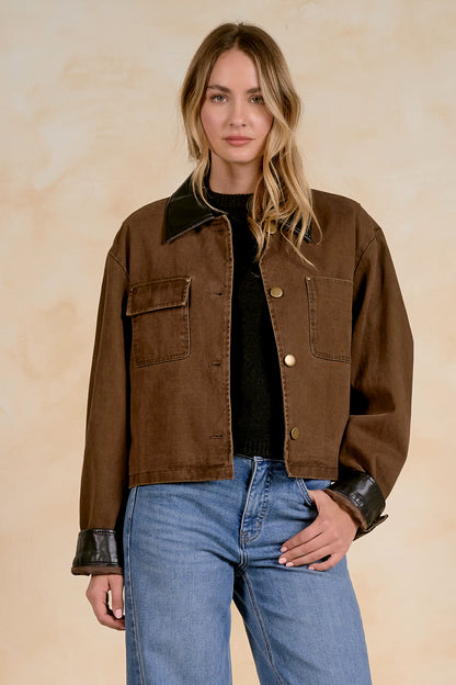 Casey Barn Jacket with Faux Leather
