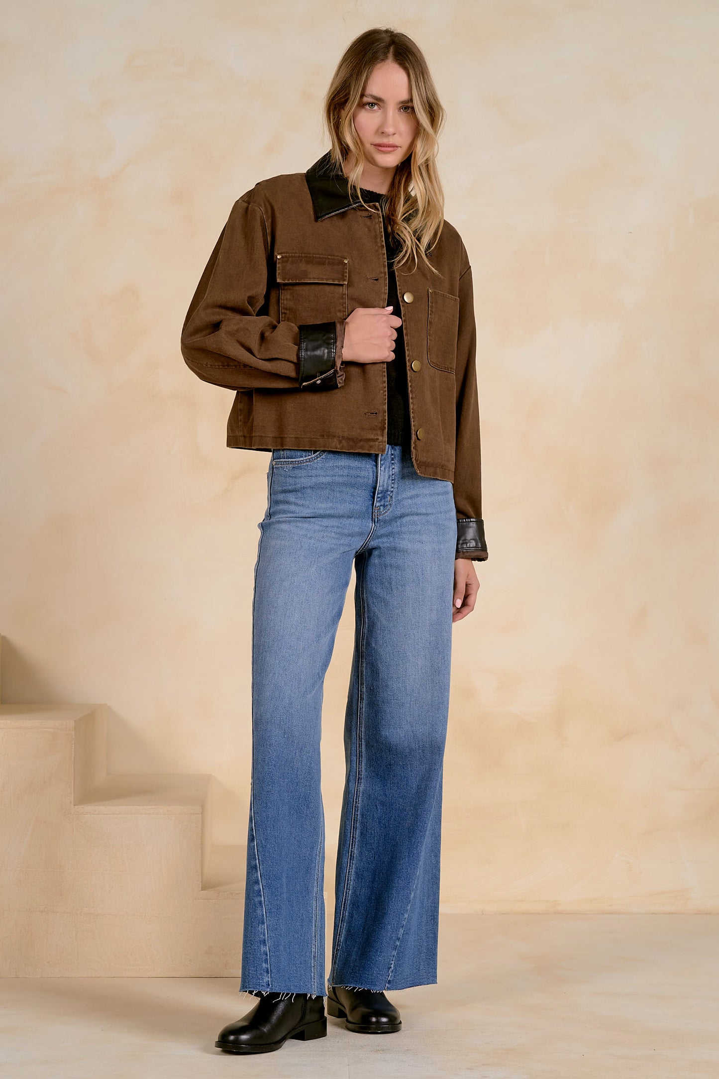 Casey Barn Jacket with Faux Leather