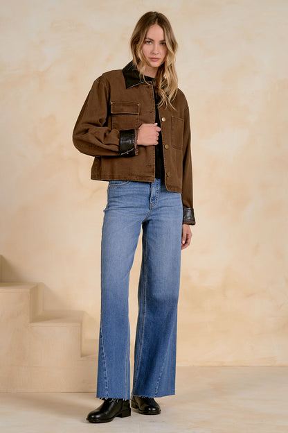 Casey Barn Jacket with Faux Leather