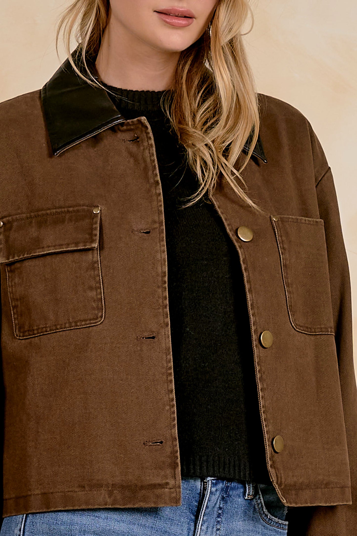 Casey Barn Jacket with Faux Leather
